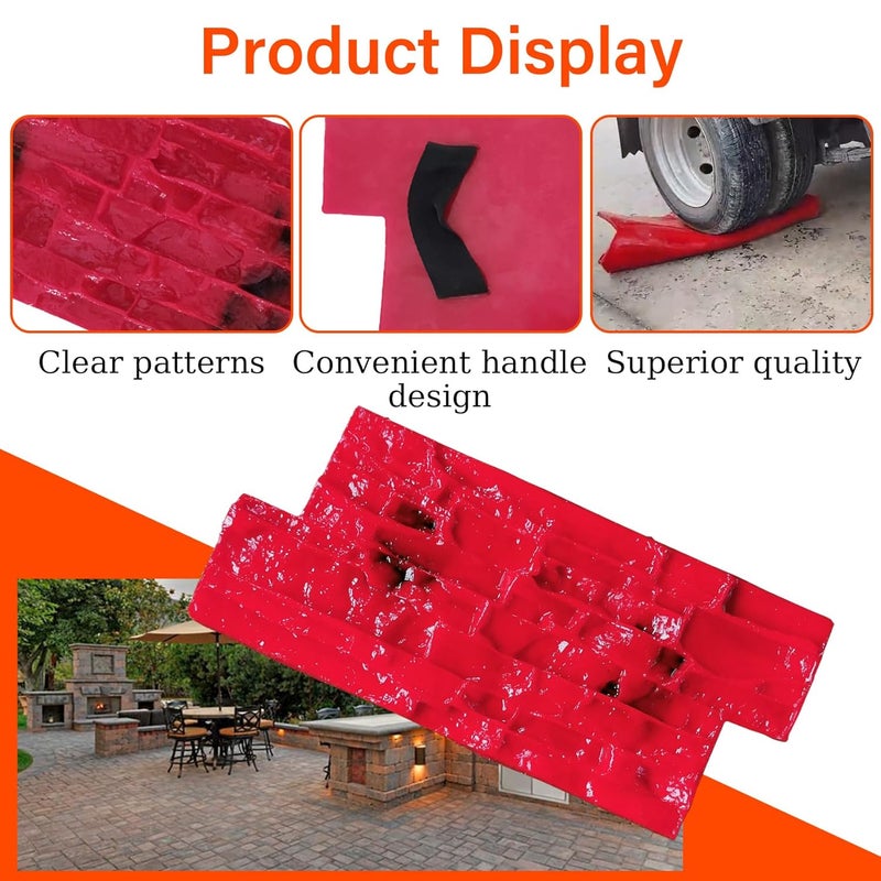 ATHYSLU Concrete Cement Imprint Texture Seal with Handle Mold, Seamless Texture Seal pad for Decorating Walls and Roads, Suitable for Walls, Floors, courtyards, Parks, and Paths - Image 3